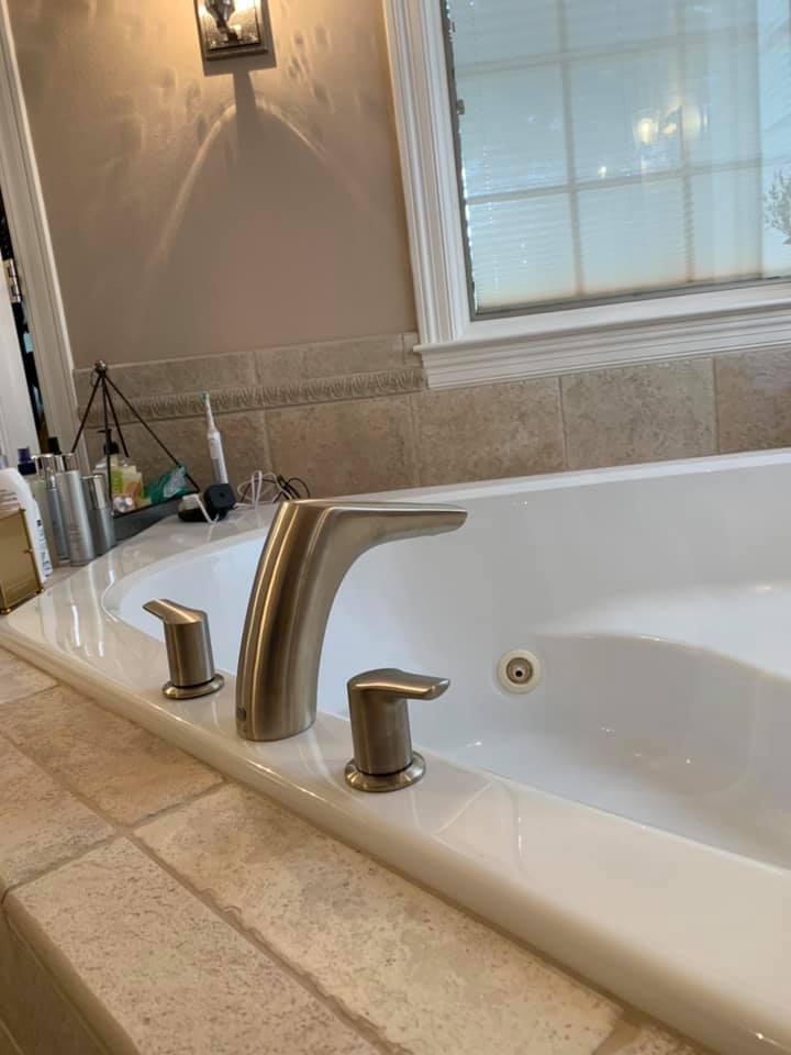 Jetted tub faucet installation